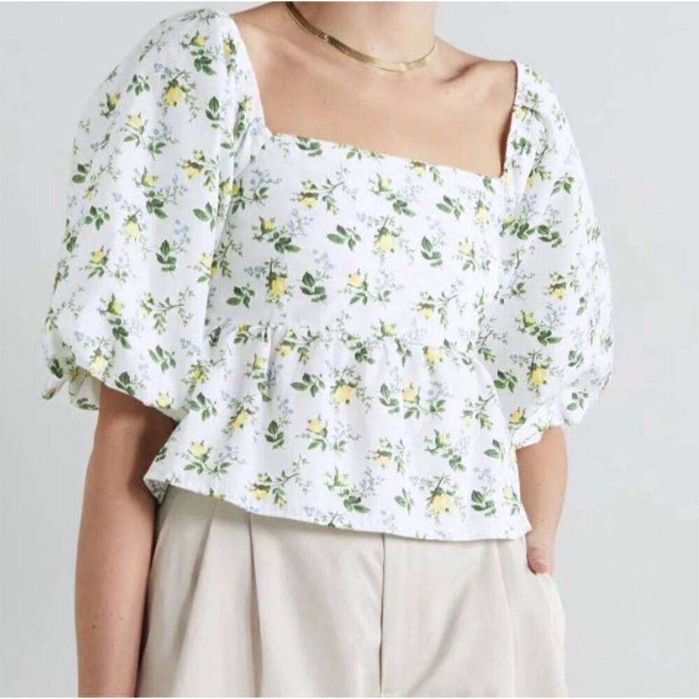 FAITHFULL THE BRAND Women's Floral Crop Top Size 10 Multicolor - Picture 5 of 13